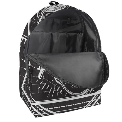 Black And White Eye of Providence Print Backpack