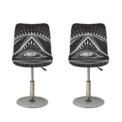 Black And White Eye of Providence Print Bar Stool Covers