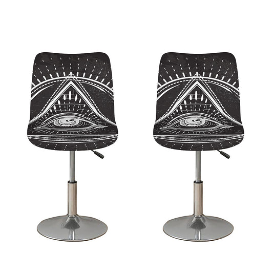 Black And White Eye of Providence Print Bar Stool Covers