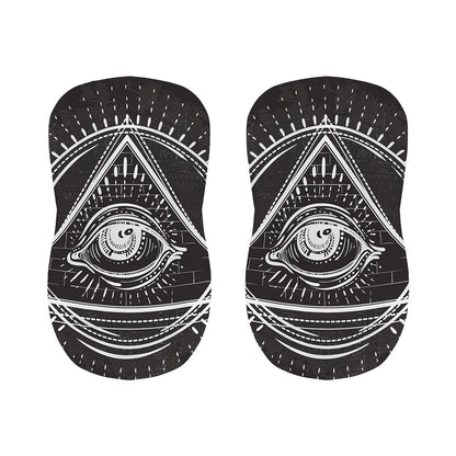 Black And White Eye of Providence Print Bar Stool Covers