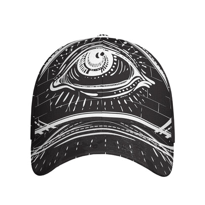 Black And White Eye of Providence Print Baseball Cap