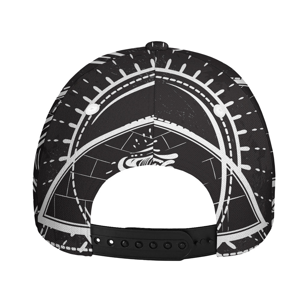 Black And White Eye of Providence Print Baseball Cap