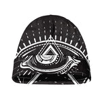 Black And White Eye of Providence Print Beanie
