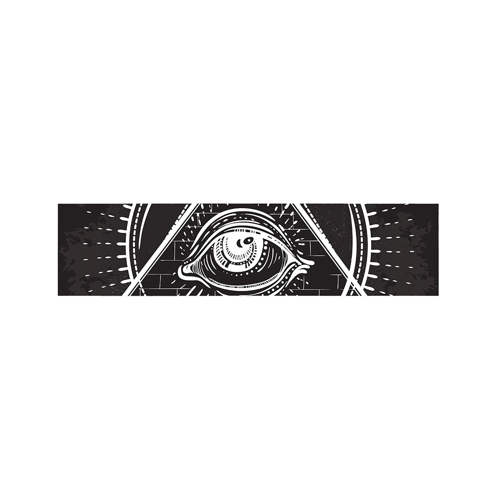 Black And White Eye of Providence Print Bed Runner