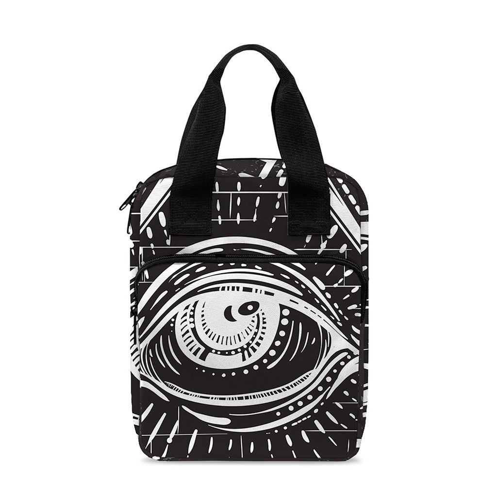 Black And White Eye of Providence Print Bible Tote Bag