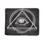 Black And White Eye of Providence Print Bifold Wallet