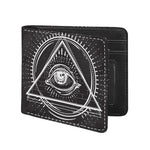 Black And White Eye of Providence Print Bifold Wallet