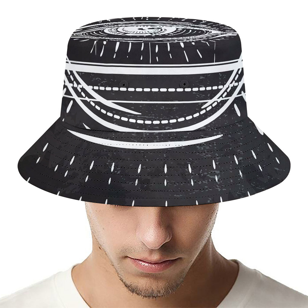 Black And White Eye of Providence Print Bucket Hat
