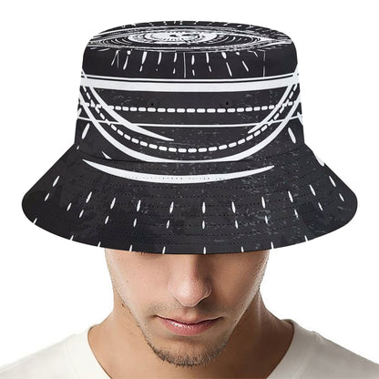 Black And White Eye of Providence Print Bucket Hat