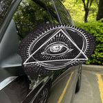Black And White Eye of Providence Print Car Side Mirror Covers