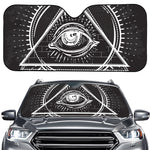 Black And White Eye of Providence Print Car Windshield Sun Shade