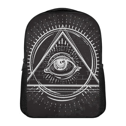 Black And White Eye of Providence Print Casual Backpack