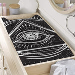 Black And White Eye of Providence Print Changing Pad Cover