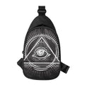 Black And White Eye of Providence Print Sling Bag