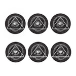 Black And White Eye of Providence Print Coaster Set