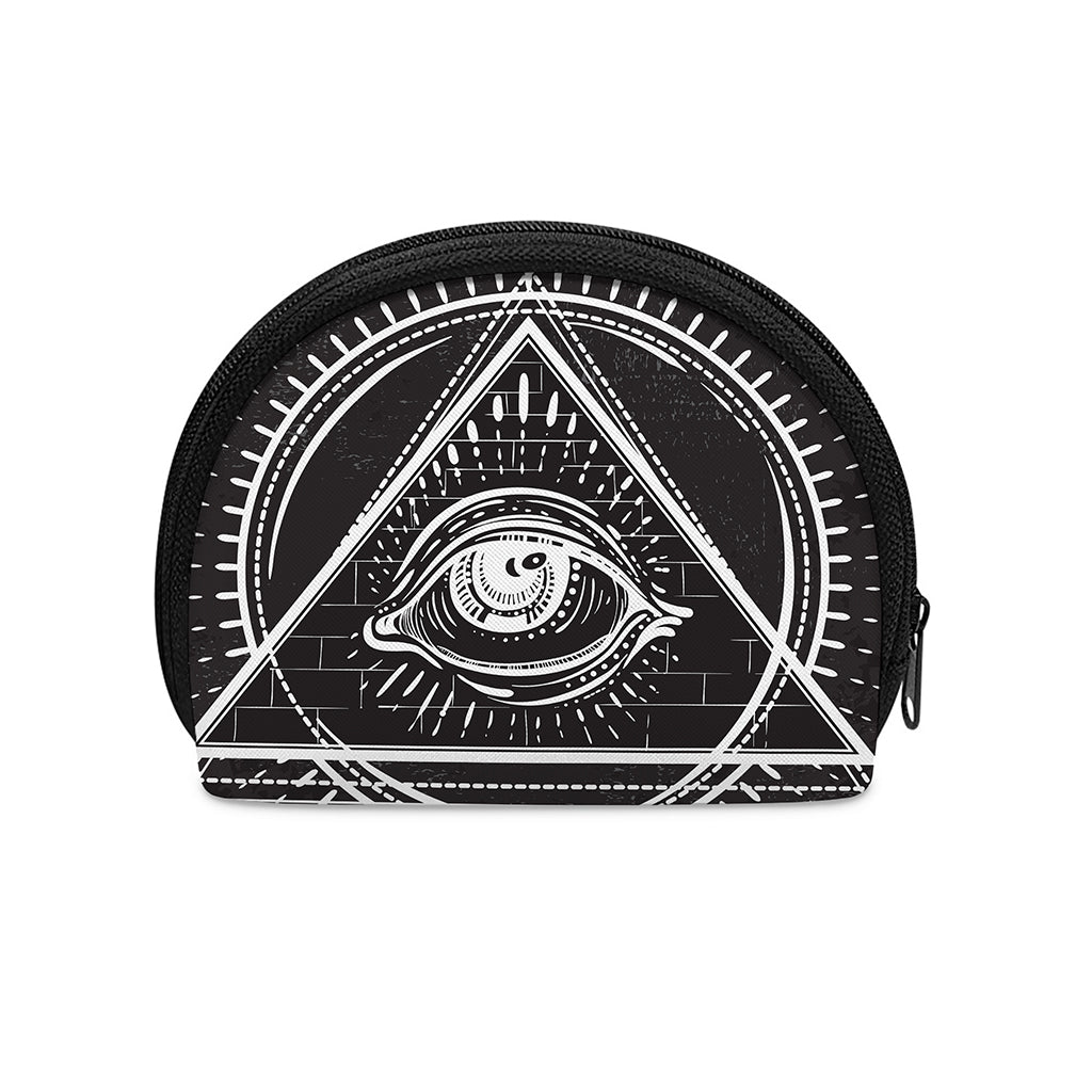 Black And White Eye of Providence Print Coin Purse