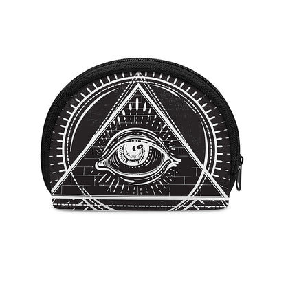 Black And White Eye of Providence Print Coin Purse