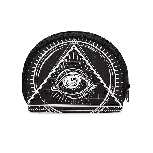 Black And White Eye of Providence Print Coin Purse
