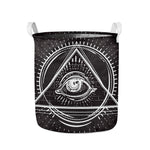 Black And White Eye of Providence Print Collapsible Laundry Basket