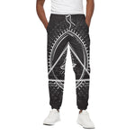 Black And White Eye of Providence Print Cotton Pants