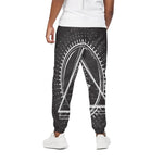 Black And White Eye of Providence Print Cotton Pants