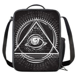 Black And White Eye of Providence Print Crossbody Lunch Bag