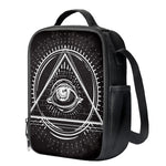 Black And White Eye of Providence Print Crossbody Lunch Bag