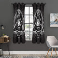 Black And White Eye of Providence Print Grommet Curtain Panels