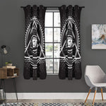 Black And White Eye of Providence Print Curtain