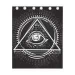 Black And White Eye of Providence Print Curtain