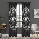 Black And White Eye of Providence Print Curtain