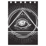 Black And White Eye of Providence Print Curtain