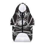 Black And White Eye of Providence Print Dog Zip Up Hoodie