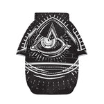 Black And White Eye of Providence Print Dog Zip Up Hoodie