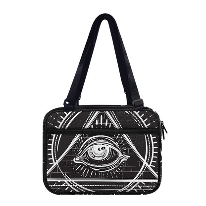 Black And White Eye of Providence Print Double Strap Bible Bag