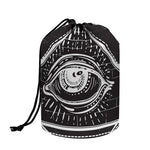 Black And White Eye of Providence Print Drawstring Makeup Bag
