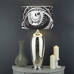 Black And White Eye of Providence Print Drum Lamp Shade