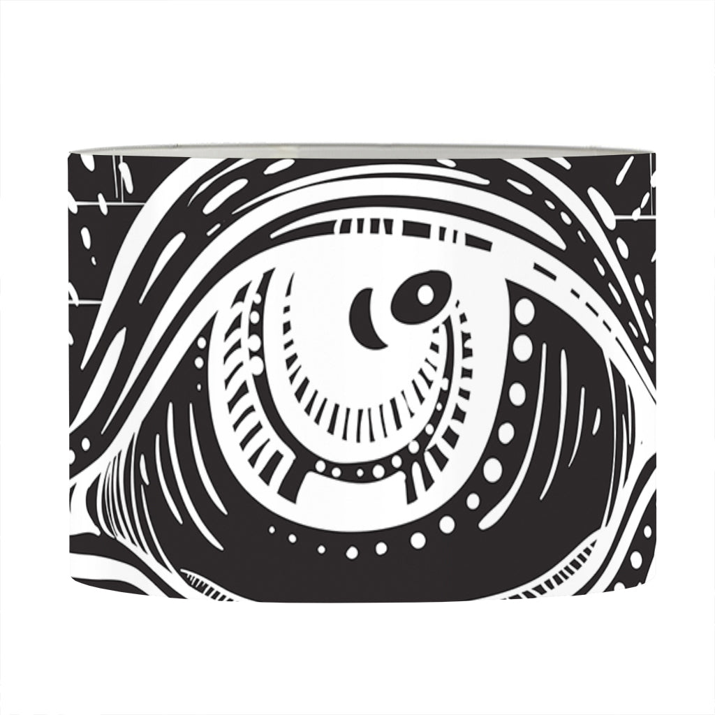 Black And White Eye of Providence Print Drum Lamp Shade