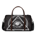 Black And White Eye of Providence Print Duffel Bag