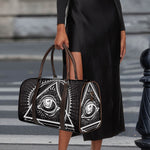 Black And White Eye of Providence Print Duffle Bag