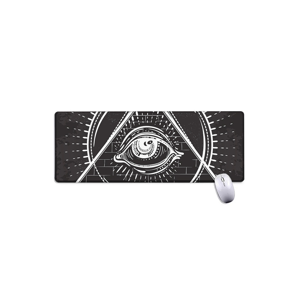Black And White Eye of Providence Print Extended Mouse Pad