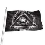 Black And White Eye of Providence Print Flag
