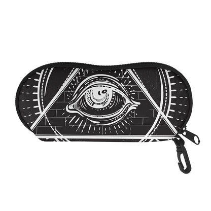 Black And White Eye of Providence Print Glasses Case