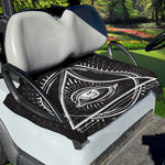 Black And White Eye of Providence Print Golf Cart Seat Cover