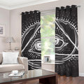 Black And White Eye of Providence Print Grommet Curtains