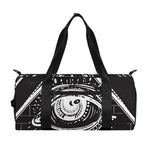 Black And White Eye of Providence Print Gym Bag