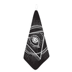Black And White Eye of Providence Print Hand Towel