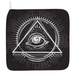 Black And White Eye of Providence Print Hand Towel