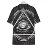 Black And White Eye of Providence Print Hawaiian Shirt