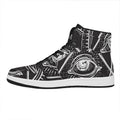 Black And White Eye of Providence Print High Top Leather Sneakers